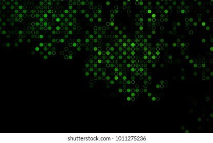 Dark Green vector  texture with disks. Abstract illustration with colored bubbles in nature style. The pattern can be used for ads, leaflets of liquid.