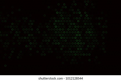 Dark Green vector  texture with disks. Glitter abstract illustration with blurred drops of rain. New design for ad, poster, banner of your website.
