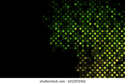 Dark Green vector  texture with disks. Blurred decorative design in abstract style with bubbles. Beautiful design for your business natural advert.