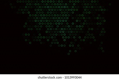 Dark Green vector  texture with disks. Glitter abstract illustration with blurred drops of rain. The pattern can be used for beautiful websites.