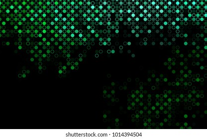 Dark Green vector  texture with disks. Blurred bubbles on abstract background with colorful gradient. The pattern can be used for beautiful websites.