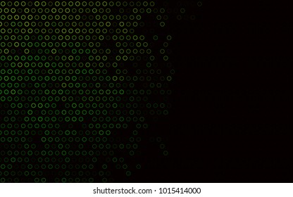 Dark Green vector  texture with disks. Glitter abstract illustration with blurred drops of rain. New design for ad, poster, banner of your website.