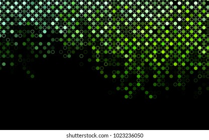 Dark Green vector  texture with disks. Abstract illustration with colored bubbles in nature style. Pattern can be used as texture of water, rain drops.