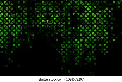 Dark Green vector  texture with disks. Beautiful colored illustration with blurred circles in nature style. Completely new template for your brand book.