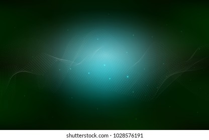 Dark Green vector texture with disks. Illustration with set of shining colorful abstract circles. Pattern can be used as texture of water, rain drops.
