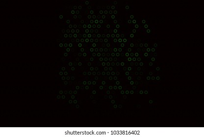 Dark Green vector  texture with disks. Abstract illustration with colored bubbles in nature style. New design for ad, poster, banner of your website.