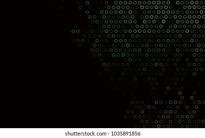 Dark Green vector  texture with disks. Abstract illustration with colored bubbles in nature style. New design for ad, poster, banner of your website.