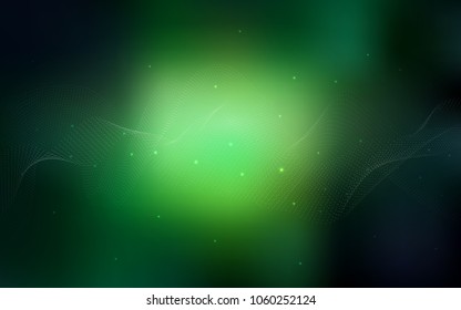 Dark Green vector texture with disks. Illustration with set of shining colorful abstract circles. Pattern can be used as texture of water, rain drops.