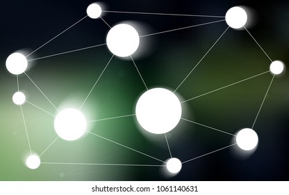 Dark Green vector texture with disks, lines. Illustration with set of colorful abstract circles and lines. Beautiful design for your business advert.