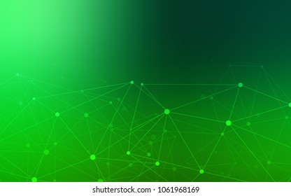 Dark Green vector texture with disks, lines. Colorful illustration with circles and lines in futuristic style. Pattern can be used as texture of wallpapers.