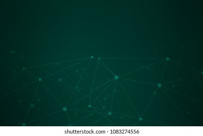Dark Green vector texture with disks, lines. Illustration with set of colorful abstract circles and lines. Pattern can be used for beautiful websites.