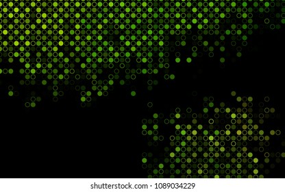 Dark Green vector  texture with disks. Blurred decorative design in abstract style with bubbles. New design for ad, poster, banner of your website.