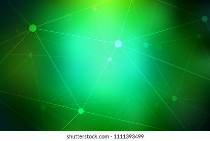 Dark Green vector texture with disks, lines. Colorful illustration with circles and lines in futuristic style. Pattern can be used for ads, leaflets.