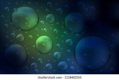 Dark Green vector texture with disks. Glitter abstract illustration with blurred drops of rain. New design for ad, poster, banner of your website.