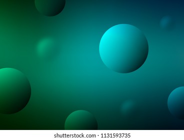 Dark Green vector texture with disks. Blurred decorative design in abstract style with bubbles. The pattern can be used for aqua ad, booklets.