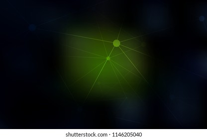 Dark Green vector texture with disks, lines. Abstract illustration with colorful discs and triangles. Completely new template for your brand book.