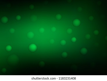 Dark Green vector texture with disks. Abstract illustration with colored bubbles in nature style. The pattern can be used for aqua ad, booklets.