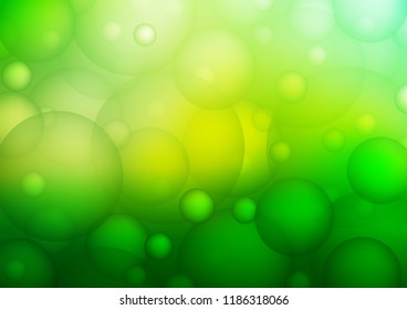 Dark Green vector texture with disks. Beautiful colored illustration with blurred circles in nature style. The pattern can be used for aqua ad, booklets.