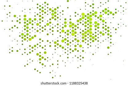 Dark Green vector texture with disks. Modern abstract illustration with colorful water drops. Pattern of water, rain drops.
