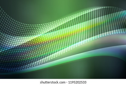 Dark Green vector texture with disks, lines. Decorative design in abstract style with triangle structure. Pattern for design of fabric, wallpapers.