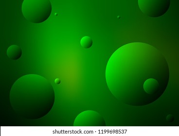 Dark Green vector texture with disks. Beautiful colored illustration with blurred circles in nature style. The pattern can be used for aqua ad, booklets.