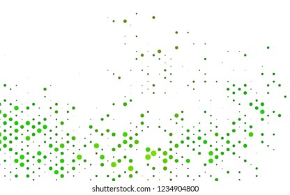 Dark Green vector texture with disks. Abstract illustration with colored bubbles in nature style. Design for business adverts.