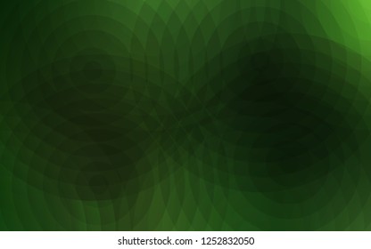 Dark Green vector texture with disks. Blurred decorative design in abstract style with bubbles. Pattern can be used for beautiful websites.