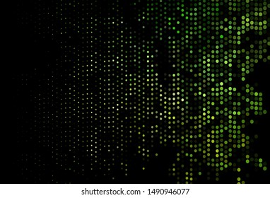 Dark Green vector texture with disks. Abstract illustration with colored bubbles in nature style. Design for posters, banners.