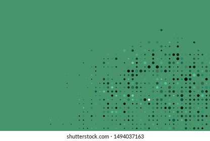Dark Green vector texture with disks. Beautiful colored illustration with blurred circles in nature style. Template for your brand book.