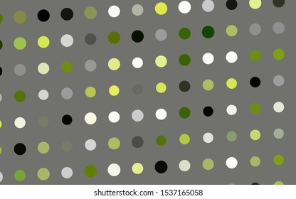 Dark Green vector texture with disks. Illustration with set of shining colorful abstract circles. Pattern for beautiful websites.
