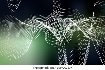 Dark Green vector texture with disks. Blurred decorative design in abstract style with bubbles. The pattern can be used for ads, leaflets of liquid.
