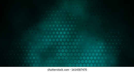 Dark Green vector texture with disks. Abstract decorative design in gradient style with bubbles. Pattern for wallpapers, curtains.