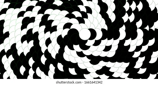 Textura vectorial verde oscuro con discos. Ilustración abstracta brillante con gotas coloridas. Patrón para anuncios comerciales.