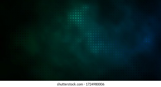Dark Green vector texture with disks. Illustration with set of shining colorful abstract spheres. Pattern for booklets, leaflets.