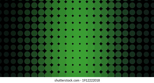 Textura vectorial verde oscuro con discos. Ilustración colorida con puntos de degradado en estilo natural. Patrón de folletos, folletos.