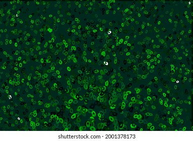 Dark Green vector texture with disks. Beautiful colored illustration with blurred circles in nature style. Template for your brand book.