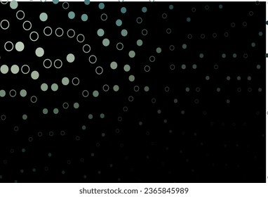 Dark Green vector texture with disks. Blurred decorative design in abstract style with bubbles. Design for posters, banners.