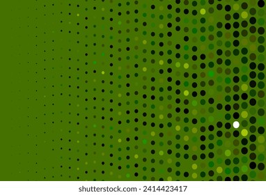 Dark Green vector texture with disks. Glitter abstract illustration with blurred drops of rain. Template for your brand book.