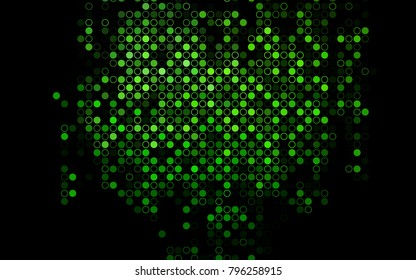 Dark Green vector  texture with disks. Abstract illustration with colored bubbles in nature style. New design for ad, poster, banner of your website.