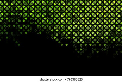 Dark Green vector  texture with disks. Blurred bubbles on abstract background with colorful gradient. The pattern can be used for ads, leaflets of liquid.