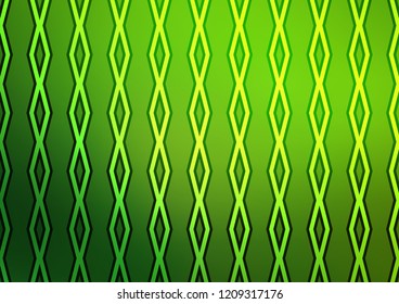 Dark Green vector texture with lines, rhombuses. Colorful lines, squares on abstract background with gradient. Pattern for websites, landing pages.