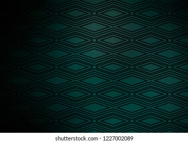 Dark Green vector texture with lines, rhombuses. Modern geometric abstract illustration with lines, squares. Smart design for your business advert.