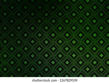 Dark Green vector texture with lines, rhombuses. Colorful lines, squares on abstract background with gradient. Smart design for your business advert.