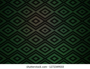 Dark Green vector texture with lines, rhombuses. Shining colorful illustration with lines, rectangles. Backdrop for TV commercials.
