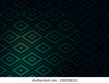 Dark Green vector texture with lines, rhombuses. Colorful illustration with lines, cubes on abstract template. Smart design for your business advert.