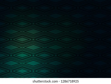 Dark Green vector texture with lines, rhombuses. Modern geometric abstract illustration with lines, squares. Smart design for your business advert.