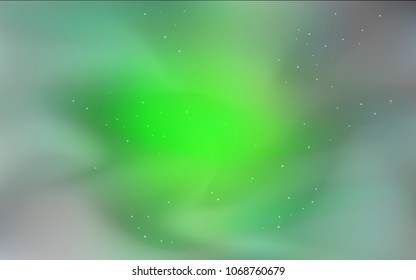 Dark Green vector texture with milky way stars. Space stars on blurred abstract background with gradient. Template for cosmic backgrounds.