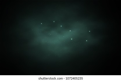 Dark Green vector texture with milky way stars. Glitter abstract illustration with colorful cosmic stars. Smart design for your business advert.