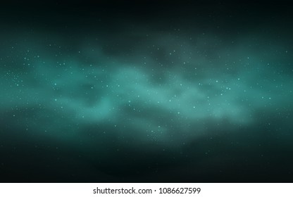 Dark Green vector texture with milky way stars. Shining illustration with sky stars on abstract template. Pattern for astronomy websites.