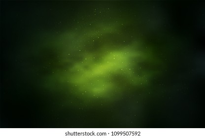 Dark Green vector texture with milky way stars. Blurred decorative design in simple style with galaxy stars. Pattern for futuristic ad, booklets.